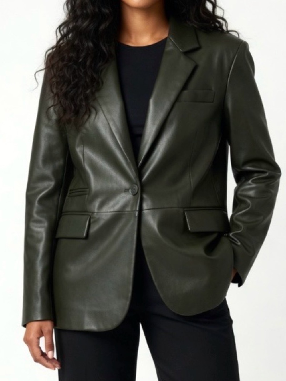 Blank NYC Vegan Leather Blazer Jacket M NWT